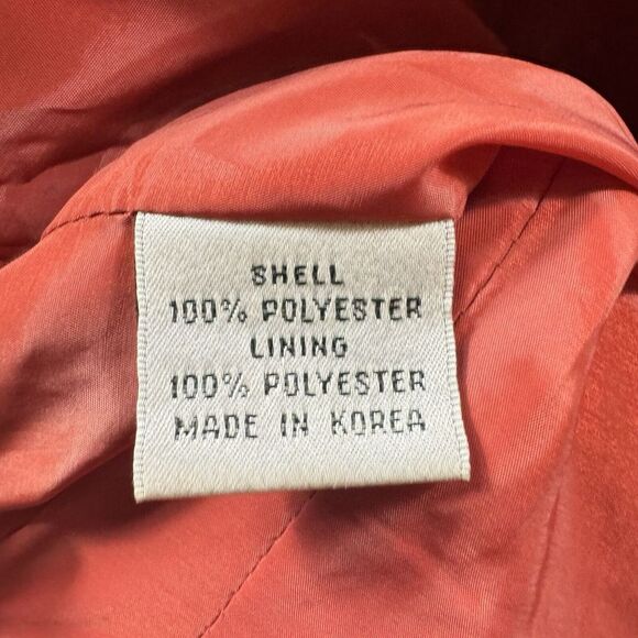 Talbots Quilted Jacket Womens 10 Pique Zipper Long Sleeve Blazer Rust Red - Picture 10 of 11